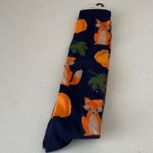 ‼️final must bundle‼️Autumn Navy Socks with Orange Fox Design